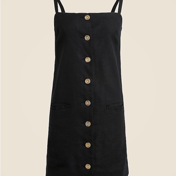 Jcrew Black linen Button-Down Dress - Picture 3 of 3